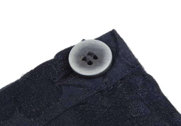 アルマーニジーンズARMANI JEANS 裾レース刺繍フラワージャガードパンツ 紺40 K-115938_003