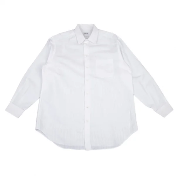 アルマーニコレツィオーニARMANI COLLEZIONI コットンシャドーストライプシャツ 白43 K-115950_001