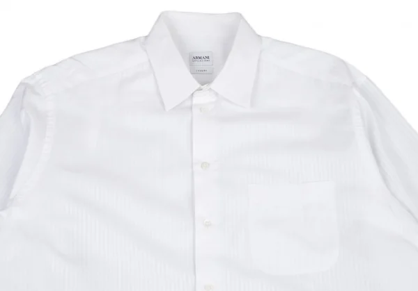 アルマーニコレツィオーニARMANI COLLEZIONI コットンシャドーストライプシャツ 白43 K-115950_002