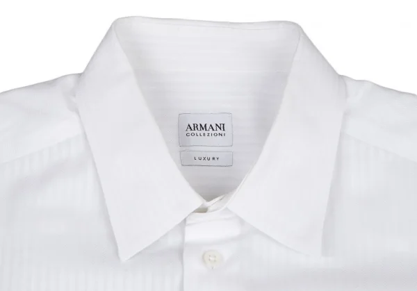 アルマーニコレツィオーニARMANI COLLEZIONI コットンシャドーストライプシャツ 白43 K-115950_003