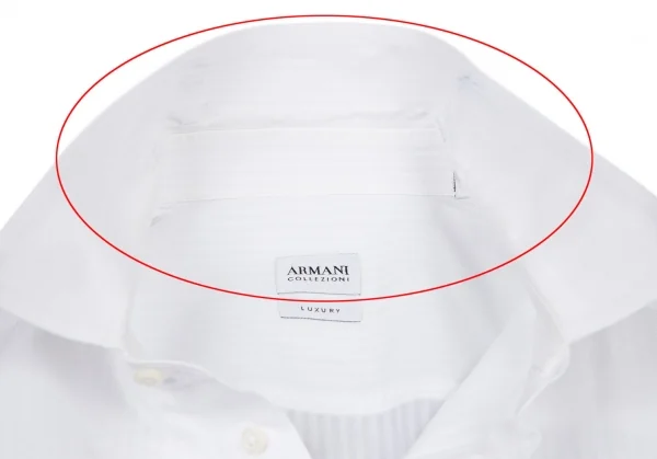 アルマーニコレツィオーニARMANI COLLEZIONI コットンシャドーストライプシャツ 白43 K-115950_004