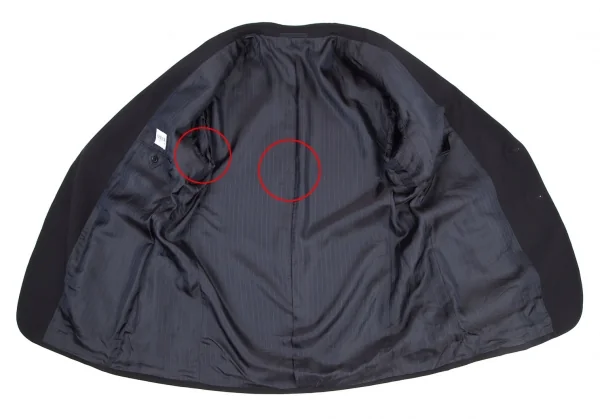 アルマーニコレツィオーニARMANI COLLEZIONI ポリレーヨンノッチドラペル2Bジャケット 黒54R K-115952_012