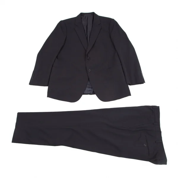 アルマーニコレツィオーニARMANI COLLEZIONI ポリレーヨンノッチドラペル2Bジャケット 黒54R K-115952_017