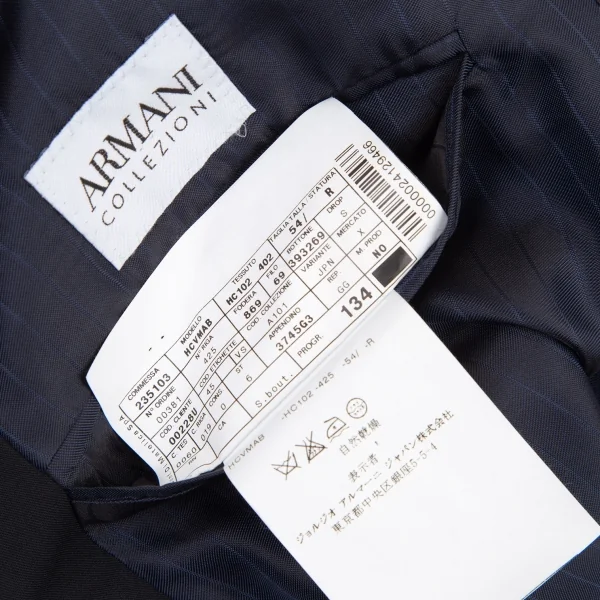 アルマーニコレツィオーニARMANI COLLEZIONI ポリレーヨンノッチドラペル2Bジャケット 黒54R K-115952_018