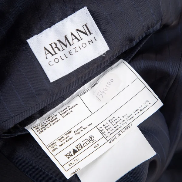 アルマーニコレツィオーニARMANI COLLEZIONI ポリレーヨンノッチドラペル2Bジャケット 黒54R K-115952_019