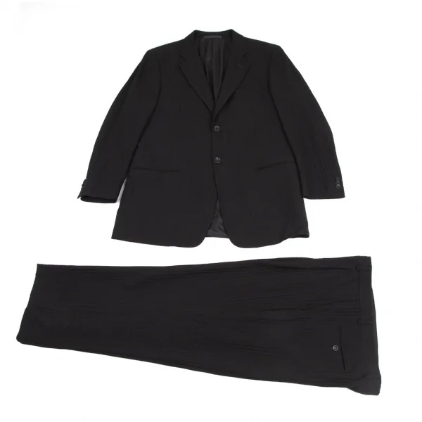 アルマーニコレツィオーニARMANI COLLEZIONI シャドーストライプワンタックパンツ 黒52R K-115956_012