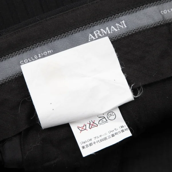 アルマーニコレツィオーニARMANI COLLEZIONI シャドーストライプワンタックパンツ 黒52R K-115956_013