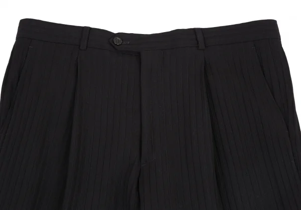 アルマーニコレツィオーニARMANI COLLEZIONI シャドーストライプワンタックパンツ 黒52R K-115956_002