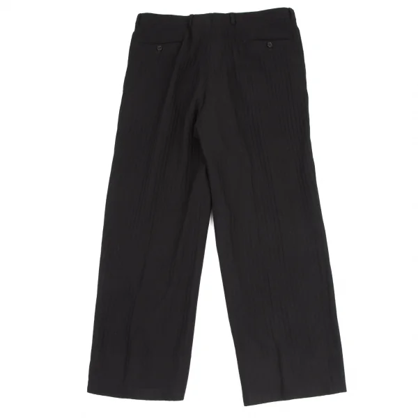 アルマーニコレツィオーニARMANI COLLEZIONI シャドーストライプワンタックパンツ 黒52R K-115956_009