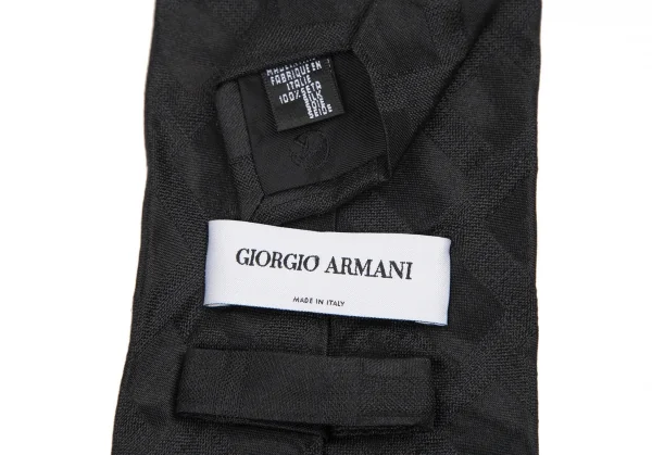 ジョルジオ アルマーニGIORGIO ARMANI シルクシャドーチェックネクタイ 黒 K-115961_007