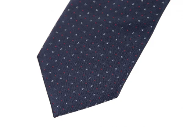 プラダPRADA シルクピンドットネクタイ 紺 K-115963_004