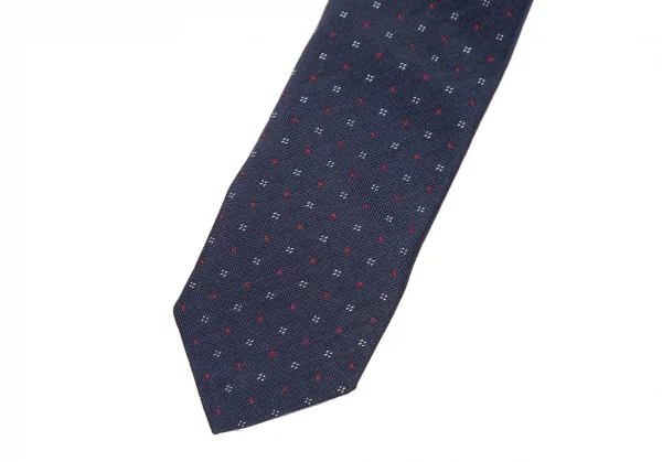 プラダPRADA シルクピンドットネクタイ 紺 K-115963_005