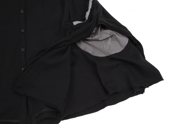 ルジャンドゥ マリテフランソワジルボーLE JEAN DE MARITHE FRANCOIS GIRBAUD レイヤードギャザーデザインノースリーブワンピース 黒グレーS K-115967_010