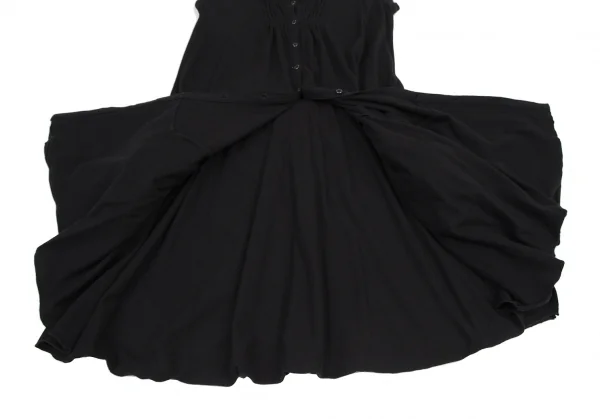 ルジャンドゥ マリテフランソワジルボーLE JEAN DE MARITHE FRANCOIS GIRBAUD レイヤードギャザーデザインノースリーブワンピース 黒グレーS K-115967_011