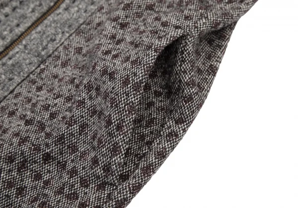 ズッカスペクトロドラゴンzucca Spectro Dragon ジャガードニットジップアップジャケット 白黒M K-115971_010