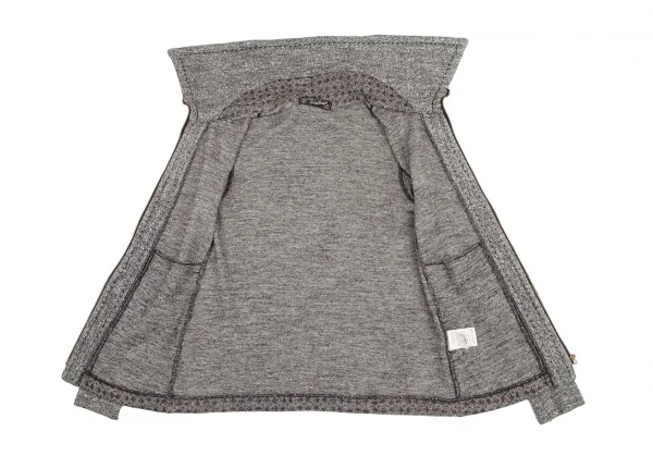 ズッカスペクトロドラゴンzucca Spectro Dragon ジャガードニットジップアップジャケット 白黒M K-115971_011