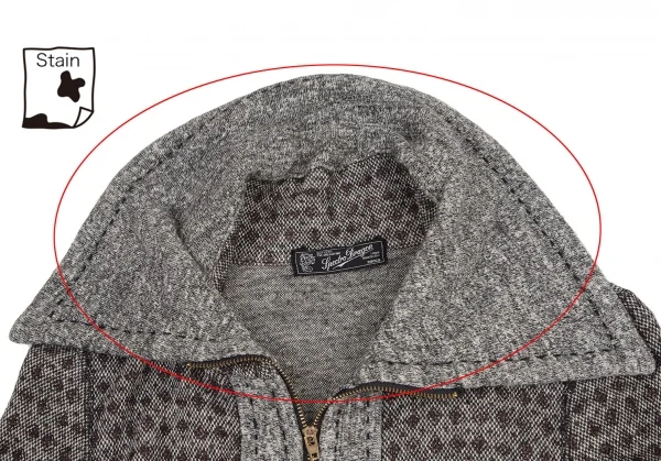 ズッカスペクトロドラゴンzucca Spectro Dragon ジャガードニットジップアップジャケット 白黒M K-115971_004