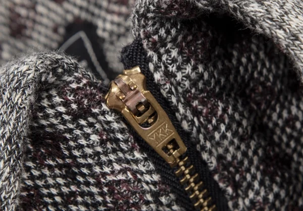 ズッカスペクトロドラゴンzucca Spectro Dragon ジャガードニットジップアップジャケット 白黒M K-115971_005