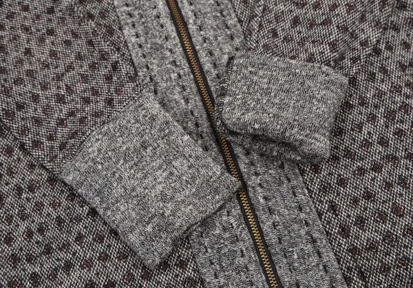 ズッカスペクトロドラゴンzucca Spectro Dragon ジャガードニットジップアップジャケット 白黒M K-115971_008