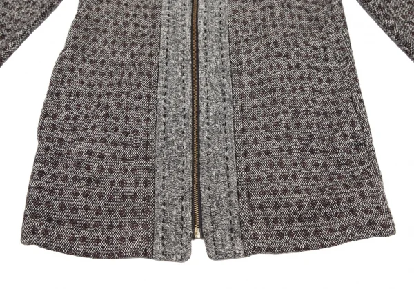 ズッカスペクトロドラゴンzucca Spectro Dragon ジャガードニットジップアップジャケット 白黒M K-115971_009