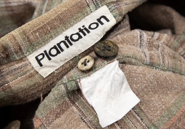 プランテーションPlantation ネップコットンチェックネック折り返しチュニック モカM K-115980_017