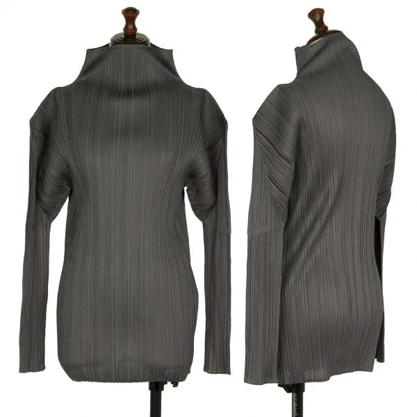 プリーツプリーズPLEATS PLEASE プリーツハイネックセットアップ グレー3 K-115986_002