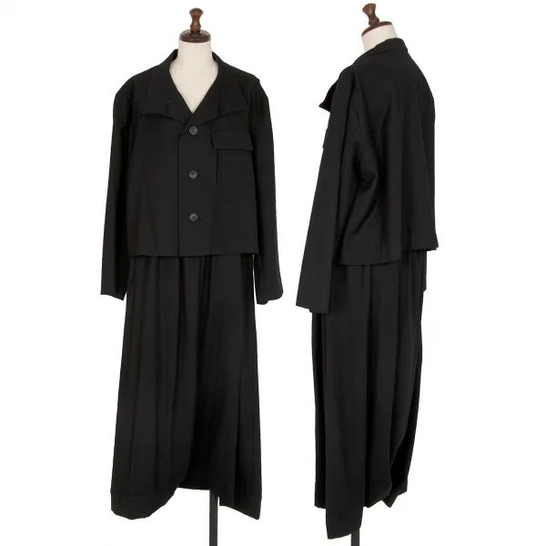 イッセイミヤケペルマネンテISSEY MIYAKEPERMANENTE ウールペンギンサルエルパンツ 黒M K-115989_010