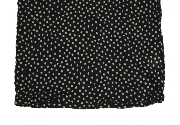 イッセイミヤケISSEY MIYAKEドットプリントシワプリーツTシャツ 黒白M K-116008_006