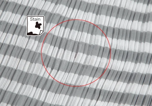 イッセイミヤケISSEY MIYAKEパターン切替ボーダーシースループリーツパンツ 白グレーM K-116028_005