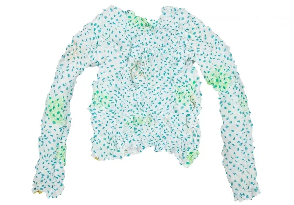 イッセイミヤケISSEY MIYAKE ドットプリントリバーシブルシワプリーツカットソー 白黄M位 K-116039_011