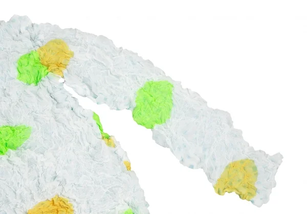 イッセイミヤケISSEY MIYAKE ドットプリントリバーシブルシワプリーツカットソー 白黄M位 K-116039_005