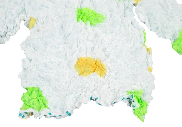 イッセイミヤケISSEY MIYAKE ドットプリントリバーシブルシワプリーツカットソー 白黄M位 K-116039_007