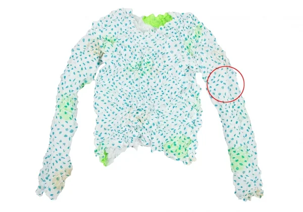 イッセイミヤケISSEY MIYAKE ドットプリントリバーシブルシワプリーツカットソー 白黄M位 K-116039_009