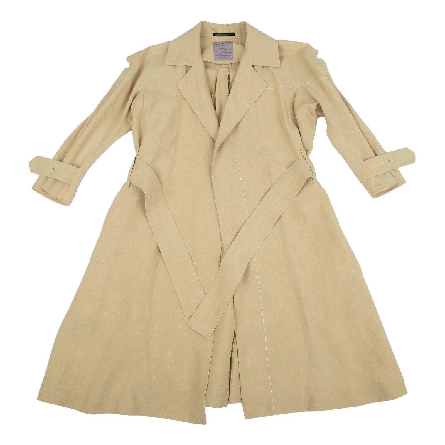 ヨウジヤマモト ファムYohji Yamamoto FEMME リネンボタンレス