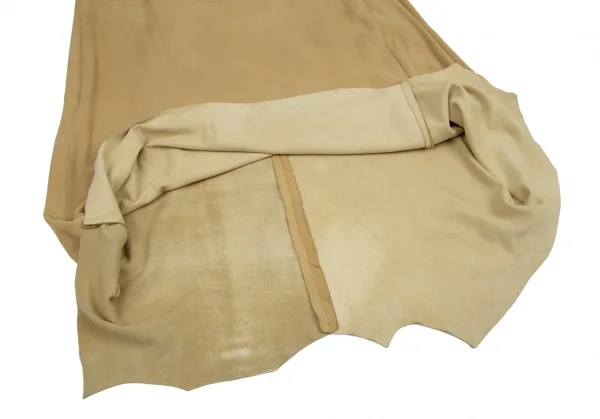 ヨウジヤマモト ファムYohji Yamamoto FEMME ラムスウェード切りっぱなしスカート ベージュ1 K-116045_008
