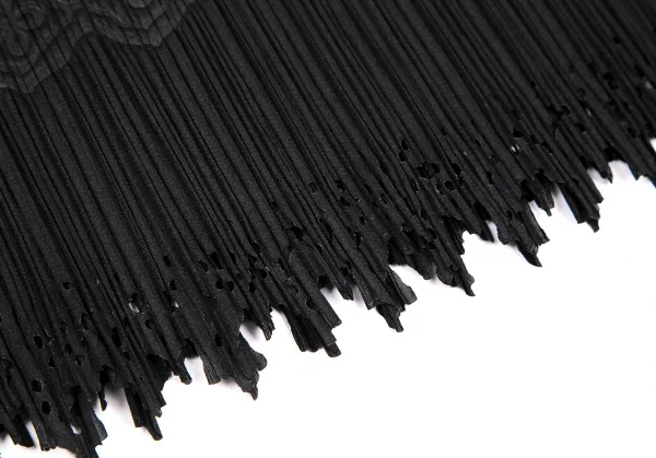 プリーツプリーズPLEATS PLEASE ダマスクエンボス裾カッティングスカート 黒3 K-116059_007