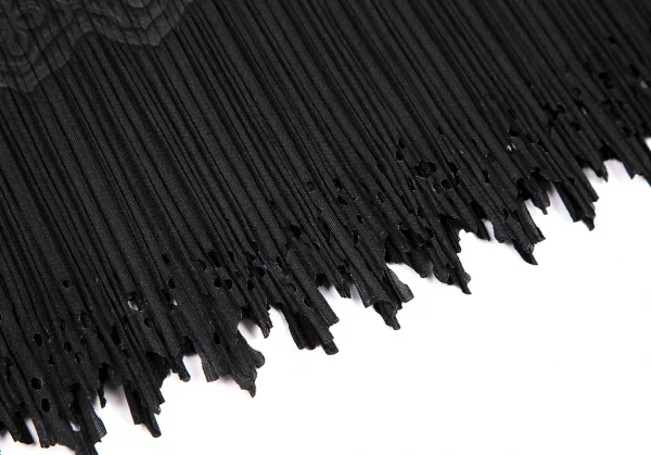 プリーツプリーズPLEATS PLEASE ダマスクエンボス裾カッティングセットアップ 黒3 K-116060_014