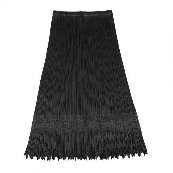 プリーツプリーズPLEATS PLEASE ダマスクエンボス裾カッティングセットアップ 黒3 K-116060_016