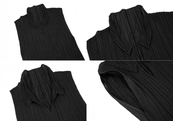 プリーツプリーズPLEATS PLEASE ダマスクエンボス裾カッティングセットアップ 黒3 K-116060_004