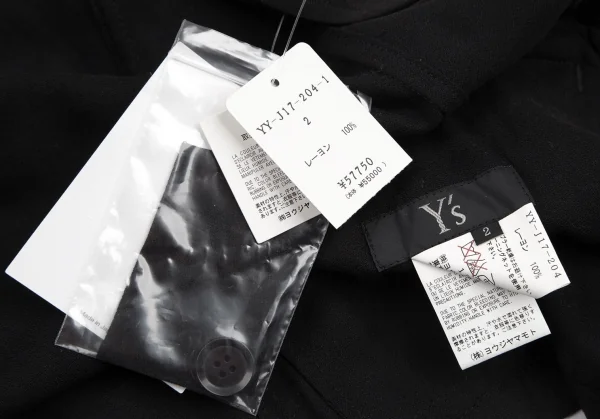 ワイズY's レーヨンジョーゼット3Bジャケット 黒2 K-116073_016