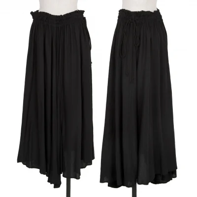 ワイズY's レーヨンジョーゼットギャザースカート 黒