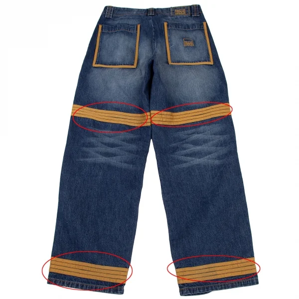 ルジャンドゥ マリテフランソワジルボーLE JEAN DE MARITHE FRANCOIS GIRBAUD ラインテープ装飾デザインデニムシャトルパンツ インディゴ33 K-116079_014