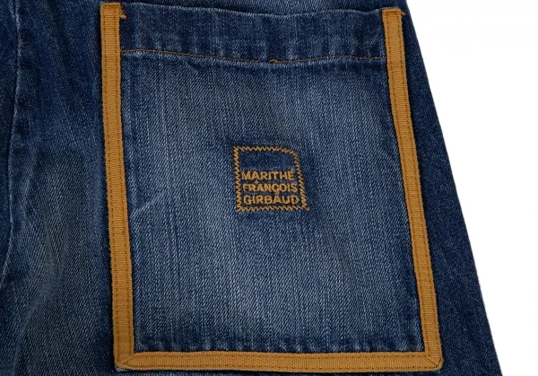 ルジャンドゥ マリテフランソワジルボーLE JEAN DE MARITHE FRANCOIS GIRBAUD ラインテープ装飾デザインデニムシャトルパンツ インディゴ33 K-116079_017