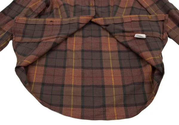 ヴィヴィアンウエストウッド レッドレーベルVivienne Westwood Red Label オーブワンポイント刺繍チェックシャツ 赤茶II K-116082_011