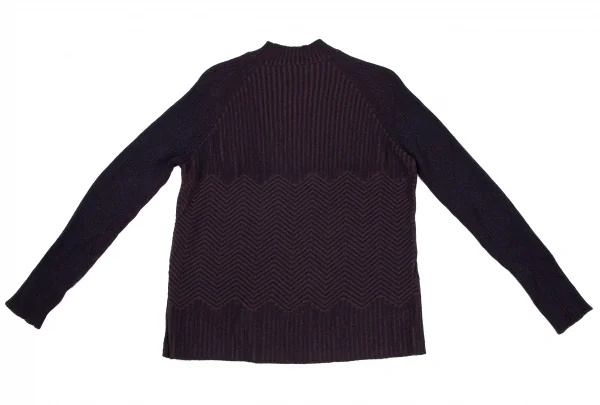 ミッソーニ スポーツMISSONI SPORT 幾何学編みデザインリブニット 紺茶M位 K-116085_010