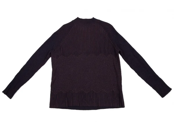 ミッソーニ スポーツMISSONI SPORT 幾何学編みデザインリブニット 紺茶M位 K-116085_002