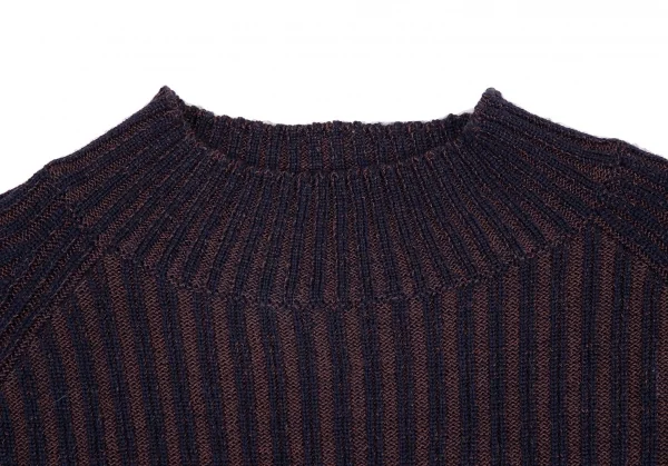 ミッソーニ スポーツMISSONI SPORT 幾何学編みデザインリブニット 紺茶M位 K-116085_004