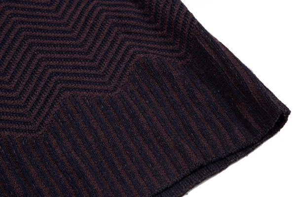 ミッソーニ スポーツMISSONI SPORT 幾何学編みデザインリブニット 紺茶M位 K-116085_008