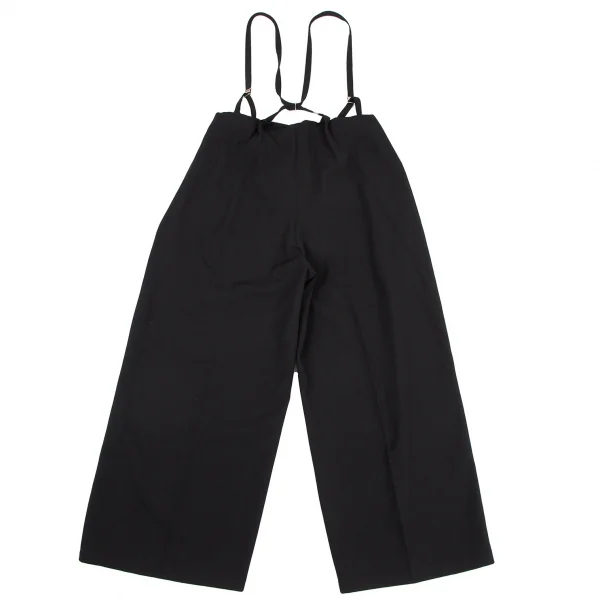ワイズY's ウールギャバサスペンダーワイドパンツ 黒M位 K-116108_011