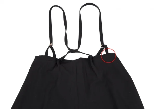 ワイズY's ウールギャバサスペンダーワイドパンツ 黒M位 K-116108_012